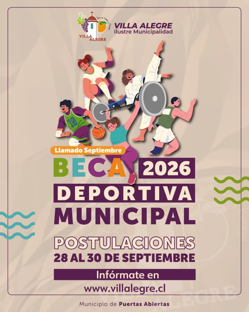 Beca deportiva municipal 2026 SEPTIEMBRE