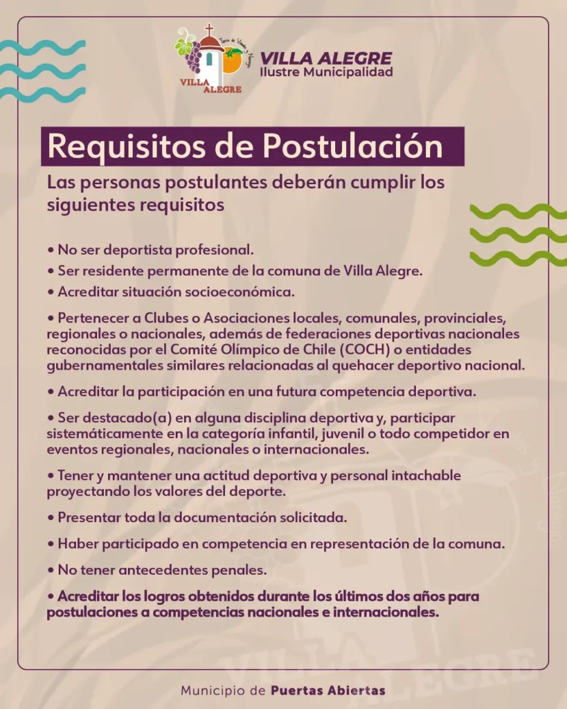 Beca deportiva municipal 2026 OCTUBRE 2